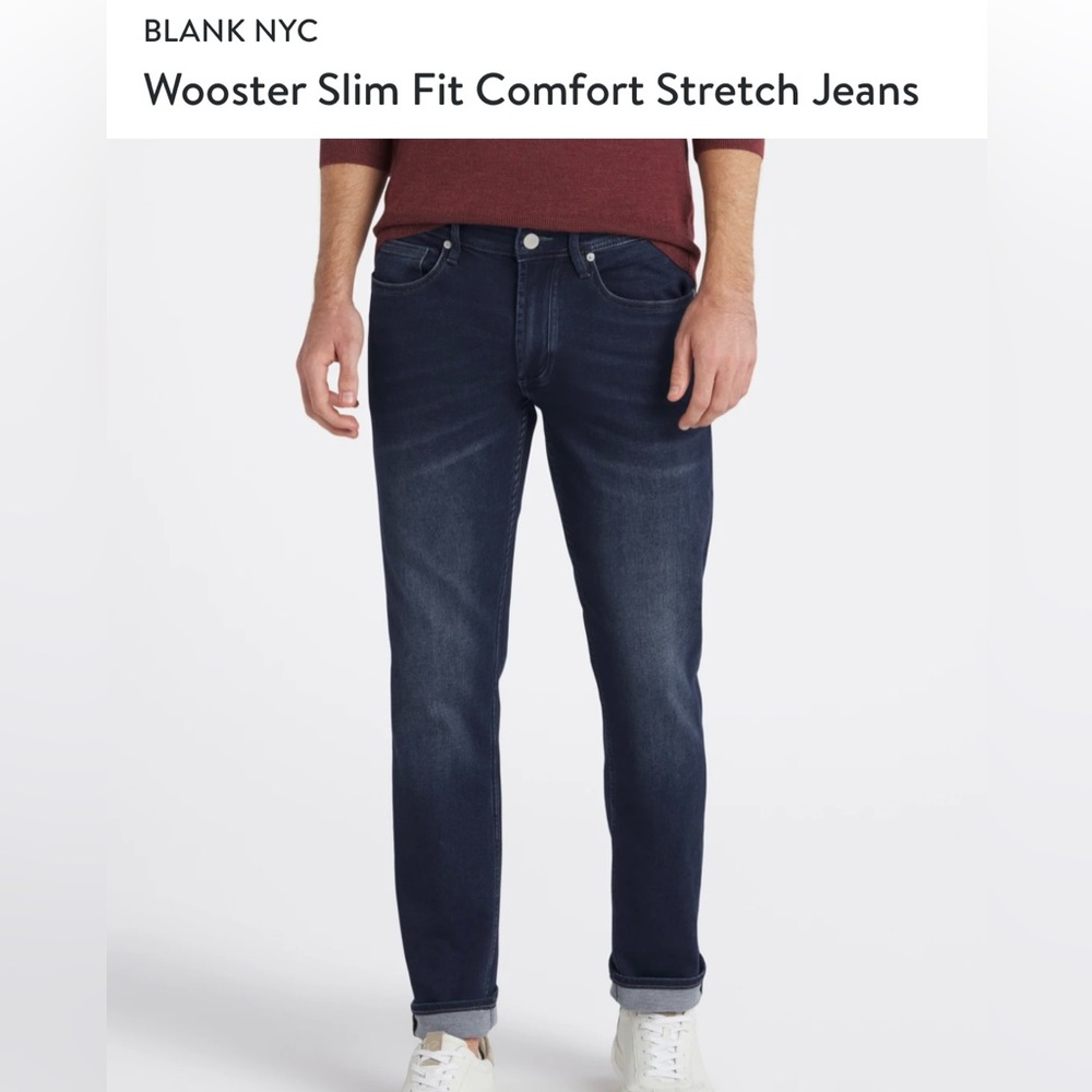 NWT Men’s Blank NYC Wooster Slim Fit Jeans Dark Blue Size 31x30